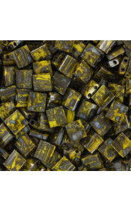Miyuki tila 5x5mm beads - Picasso opaque yellow TL-4519